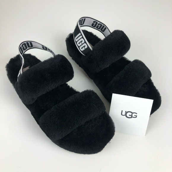 UGG Shoes - UGG Oh Yeah fuzzy sandal slipper US9/EUR40 black
